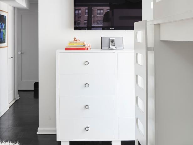 Black White Kid Bedroom Tv Design